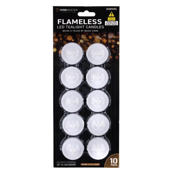 10 Pack Warm Tealight Led Flameless Candles