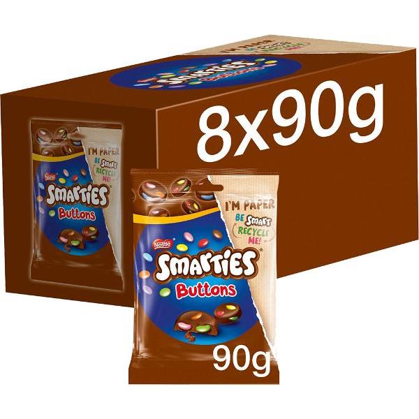 Nestle Smarties Buttons Milk Pouch Bag - 90g