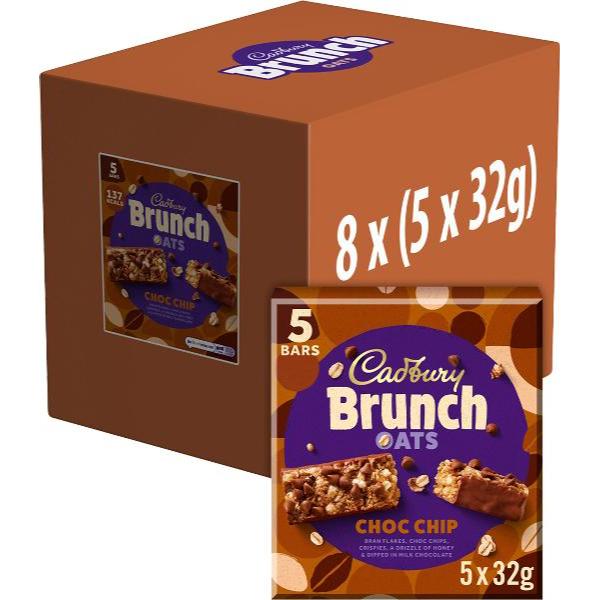 5 Pack Cadbury Brunch Choc Chip Bar - 160g