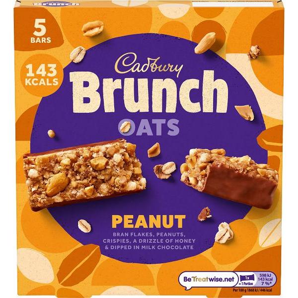 5 Pack Cadbury Brunch Bar Peanut - 160g