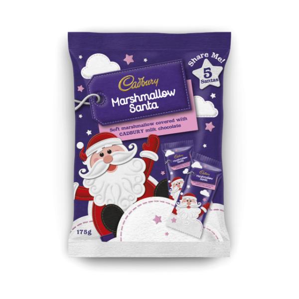 5 Pack Cadbury Marshmallow Santa Milk Chocolate - 175g