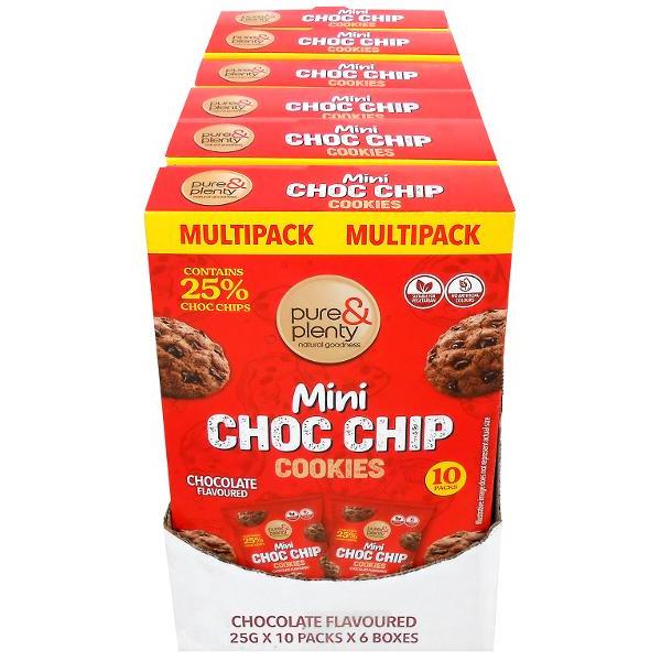 10 Pack Pure & Plenty Mini Choc Chip Cookies - 250g