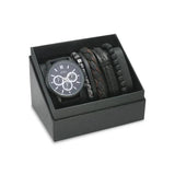 Load image into Gallery viewer, Black Mens Republic Watch Set With 4 Bracelets - 25cm
