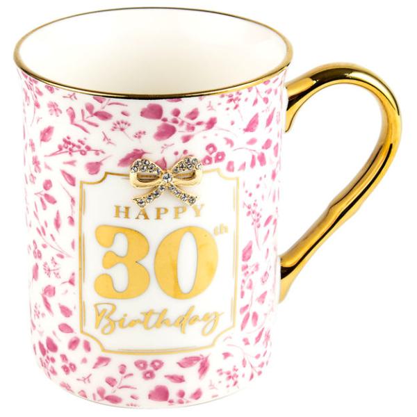 Happy Birthday 30th Bow Mug - 360ml
