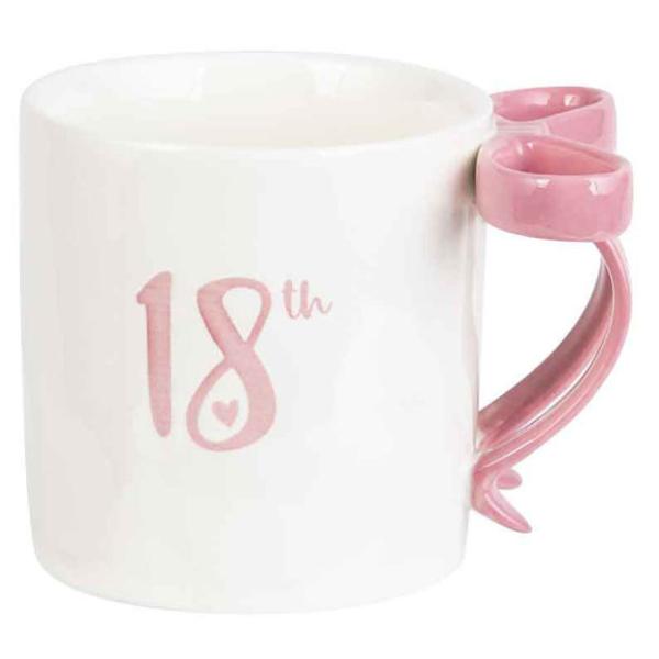 18th Birthday Mug With Bow Handle