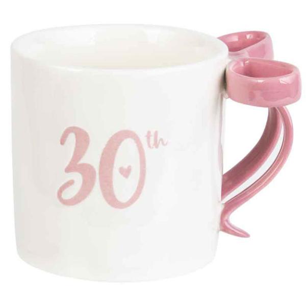 30th Birthday Mug With Bow Handle