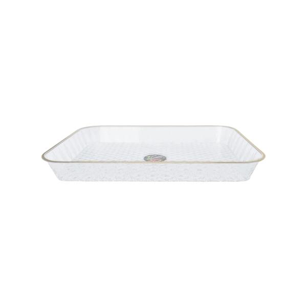 Oblong Serving Tray With Gold Edge - 37.5cm x 39.5cm
