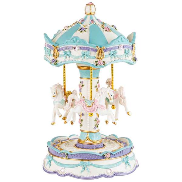 Blue Horse Carousel - 19cm