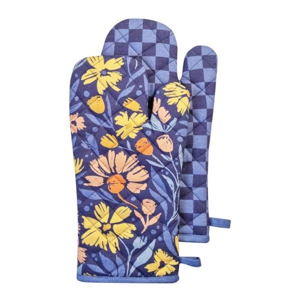 2 Pack Dusty Blue Millie Oven Mitt - 18cm x 35cm