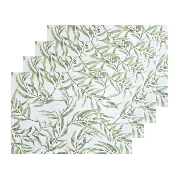 4 Pack Forest & Ivory Home Eucalyptus Placemat - 33cm x 48cm