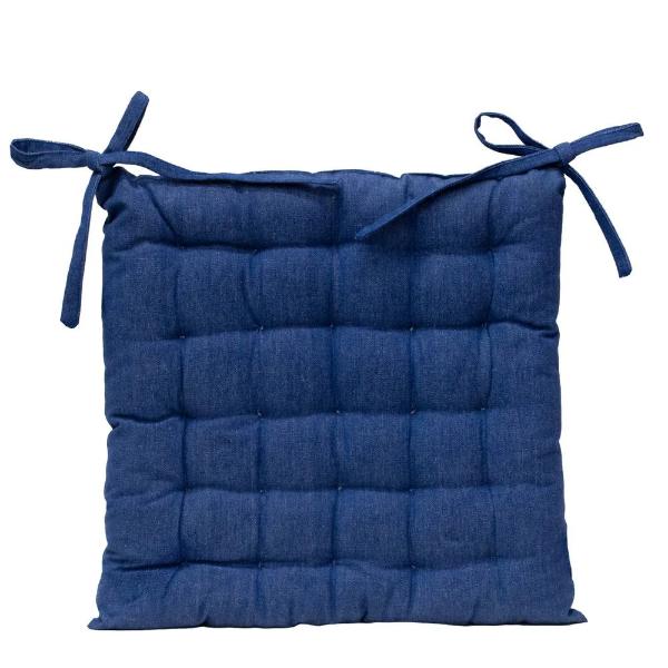 Blue Outdoor Solid Chair Pad - 40cm x 40cm
