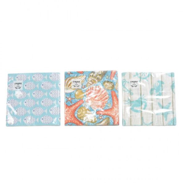 20 Pack 3 PLY Printed Paper Napkins - 33cm