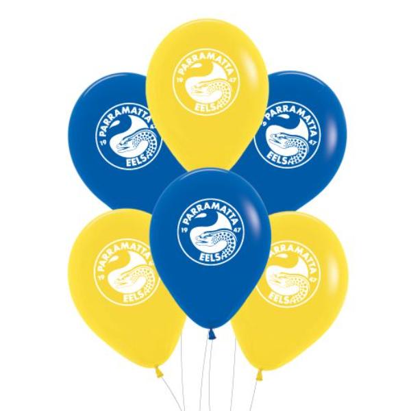 6 Pack NRL Eels Balloons - 30cm