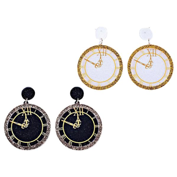 New Year Clock Earrings