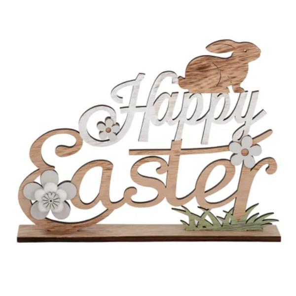 Happy Easter MDF Table Decoration - 22cm x 5cm x 29cm