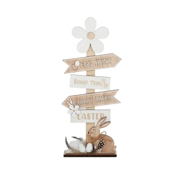 Natural Wooden Egg Hunt Sign - 15cm x 35cm