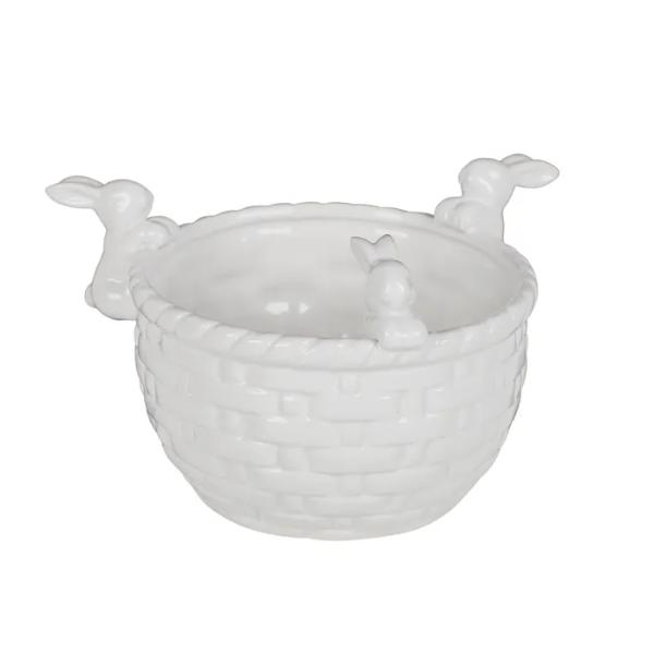 White Ceramic Bunnyfly Bowl - 17.5cm x 10.5cm