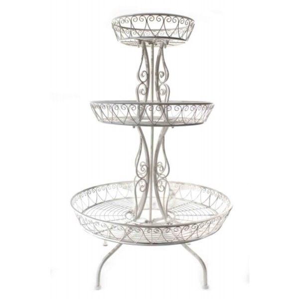 3 Tier Cream White Plant Stand