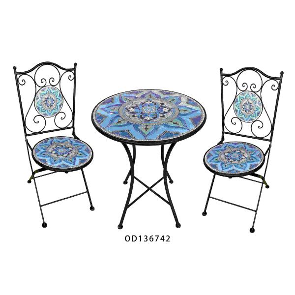 Metal Blue Undercover Use Table With Chairs