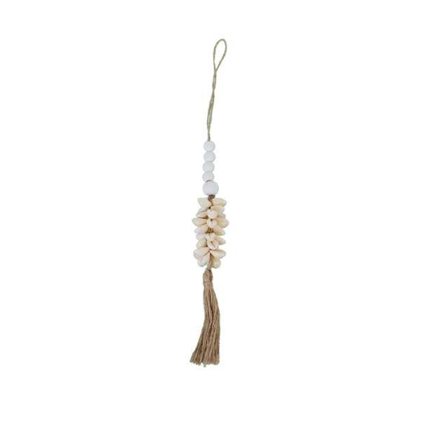 Nelson Wood / Shell Hanging Beads - 41cm