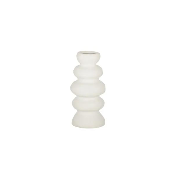 White Ravella Ceramic Vase - 10cm x 10cm x 20cm