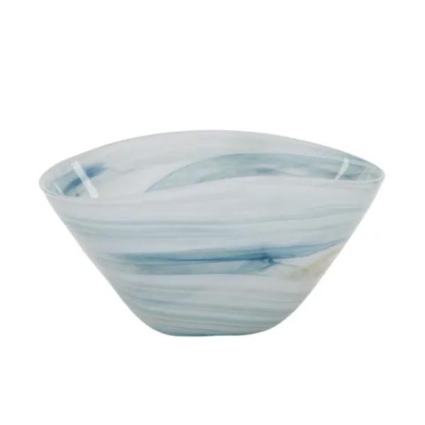 Blue Robe Glass Bowl - 30cm x 21.5cm x 16.5cm