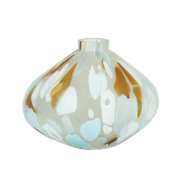 Blue / Tan Agra Glass Vase - 40cm x 33cm x 35cm