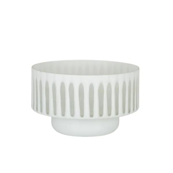White Kamari Glass Bowl - 32cm x 32cm x 19cm