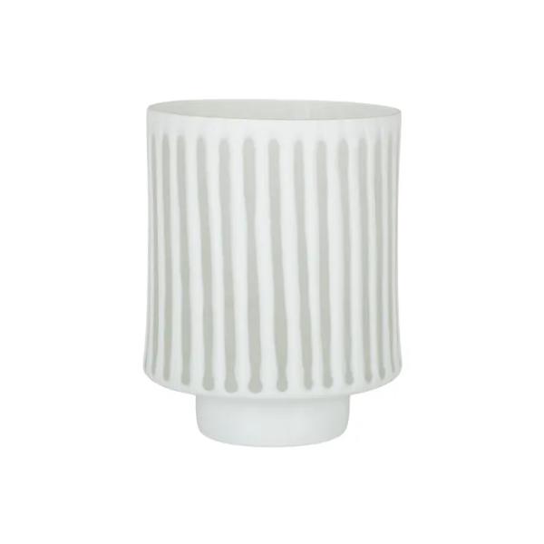 White Kamari Glass Vase / Lantern - 24cm x 31cm