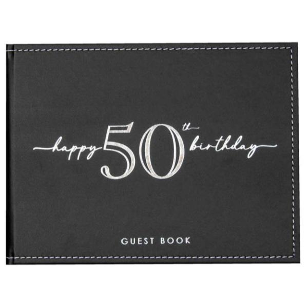 Black 50th Guest Book - 23cm x 18cm