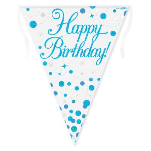 Blue Happy Birthday Sparkling Fizz Bunting