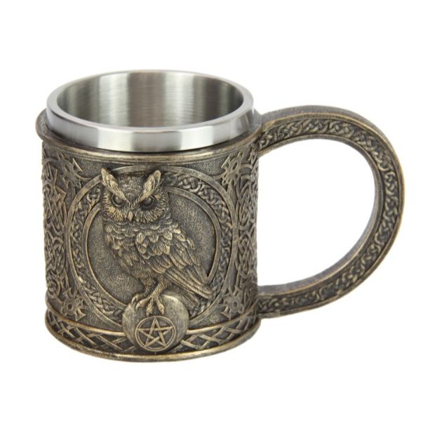 Antique Finish Owl Mug - 16cm