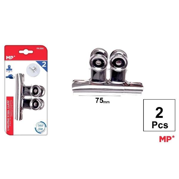 2 Pack Chrome Binder Clip - 75mm