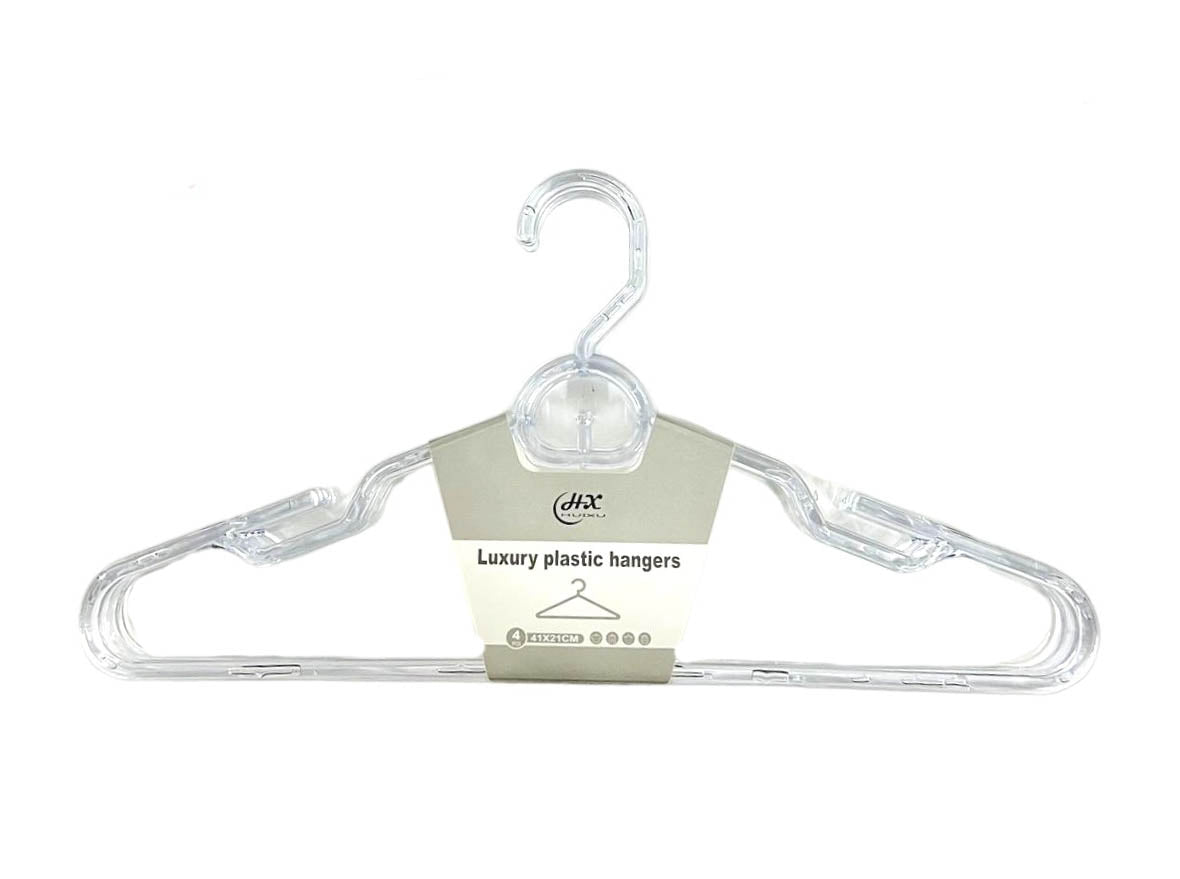 4 Pack Clear Plastick Clothes Hanger