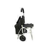 Load image into Gallery viewer, Black Shopping Trolley With Seat
