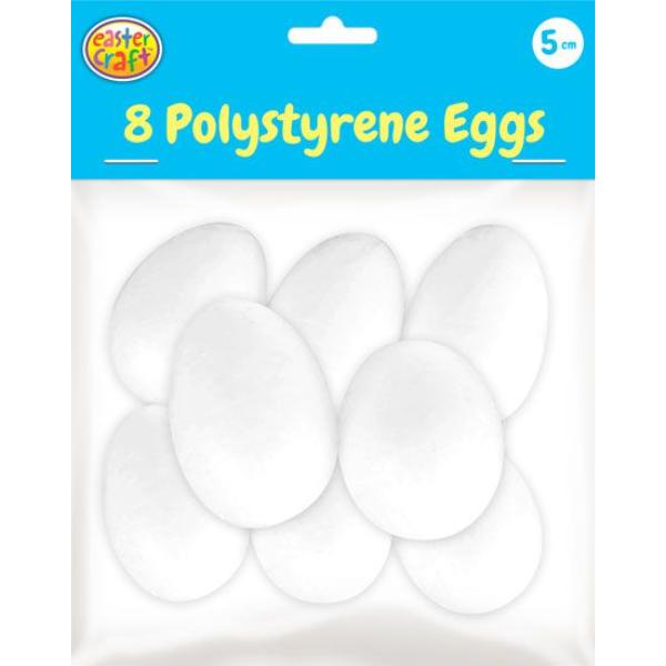 8 Pack Polystyrene Eggs - 5cm