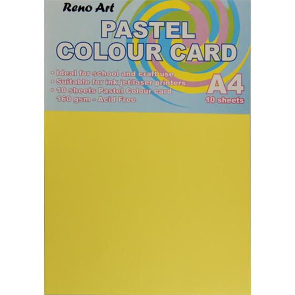 A4 Pastel Yellow Coloured Card - 10 Sheets