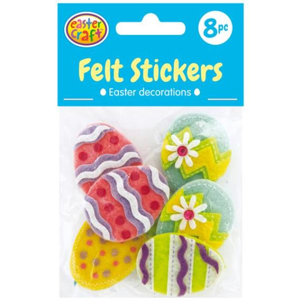 8 Pack Easter Decorations Felt Stickers