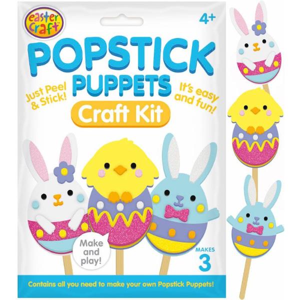 3 Pack Popstick Puppets Craft Kit