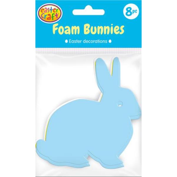 8 Pack Easter Decorations Foam Bunnies