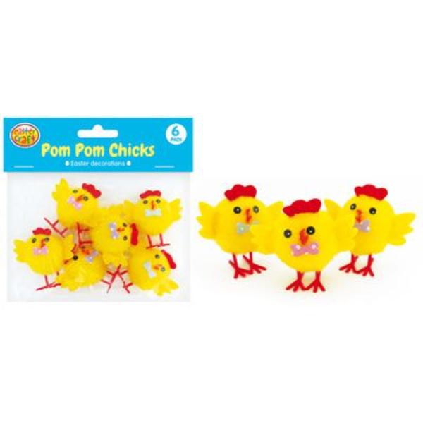 6 Pack Easter Pompom Chicks