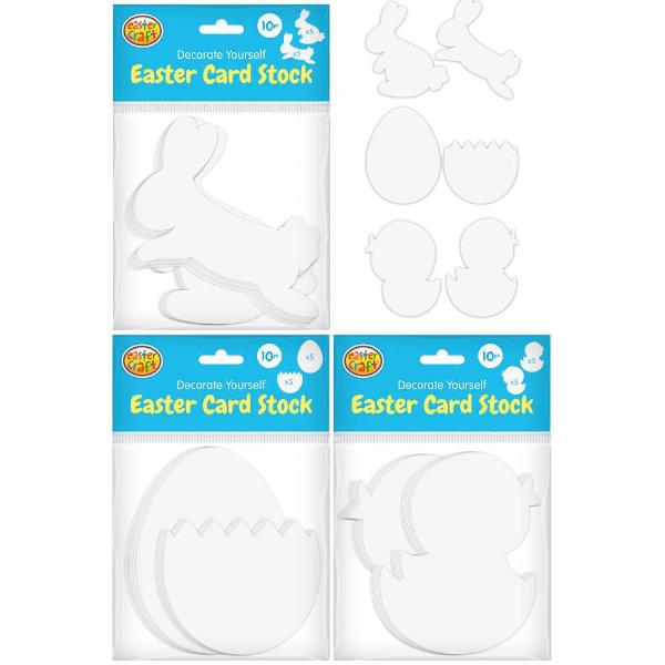 10 Pack Decorate Yourself Easter Card Stock Shapes