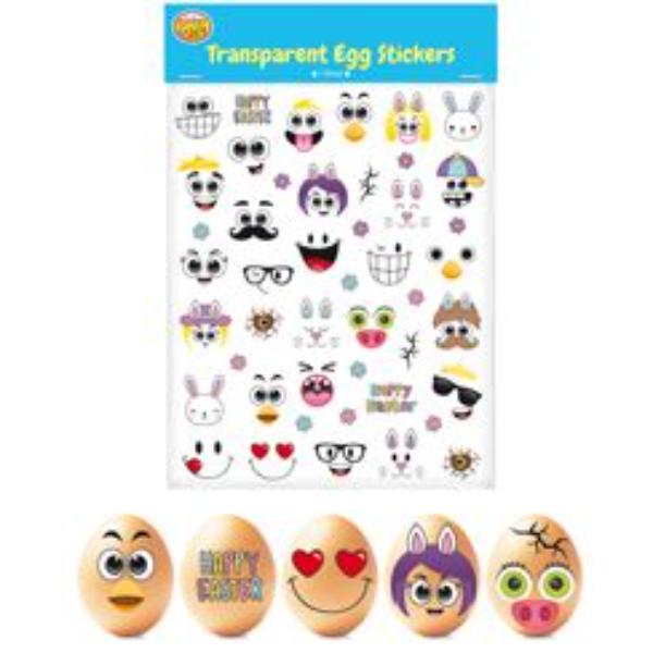 Easter Transparent Egg Stickers - 20.4cm x 25.4cm