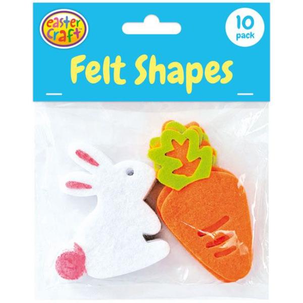 10 Pack Easter Felt Craft Shapes