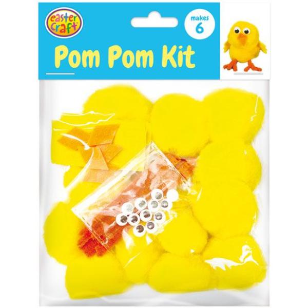 6 Pack Easter Pompom Craft Kit