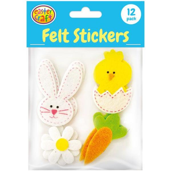 12 Pack Easter Craft Felt Stickers