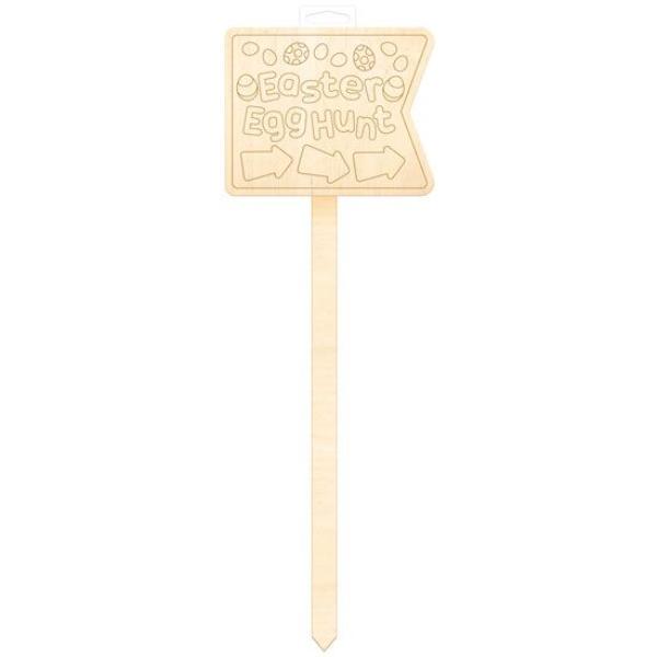 Easter Wooden Egg Hunt Stake - 21cm x 60cm