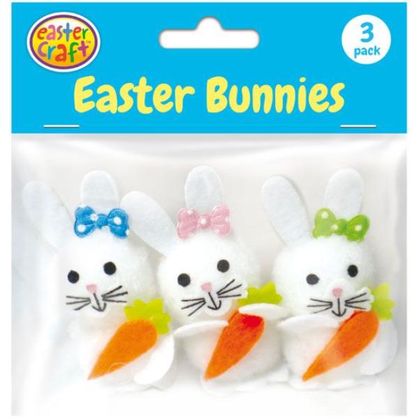 3 Pack Easter Craft Bunnies With Carrots