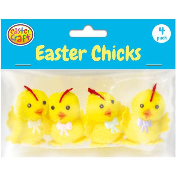 4 Pack Yellow Easter Chicks