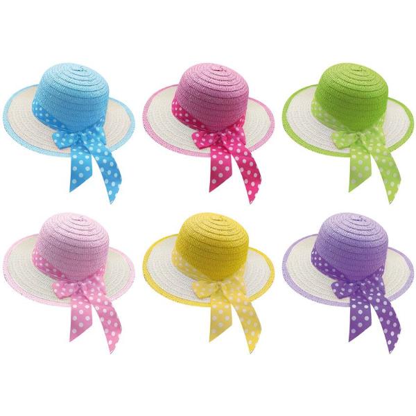 Bonnet With Coloured Trim & Ribbon - 30cm